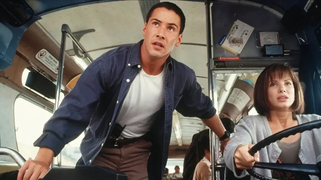 キアヌ・リーブス、サンドラ・ブロック、『スピード』（1994年）より 写真：Twentieth Century Fox