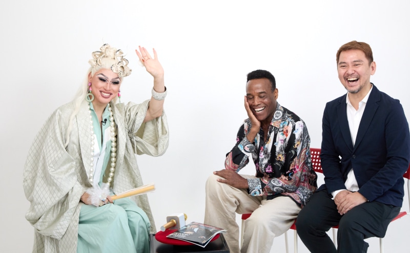 左からドリアン・ロロブリジーダ、プロデューサーのスティーブン・ヘインズ、イシガミ ススム　Photo: Ryo Tateoka