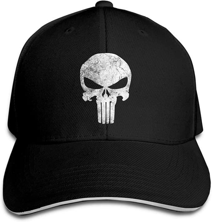 [339] 野球キャップ 2018 ファッション男性帽子パニッシャー頭蓋骨グランジ