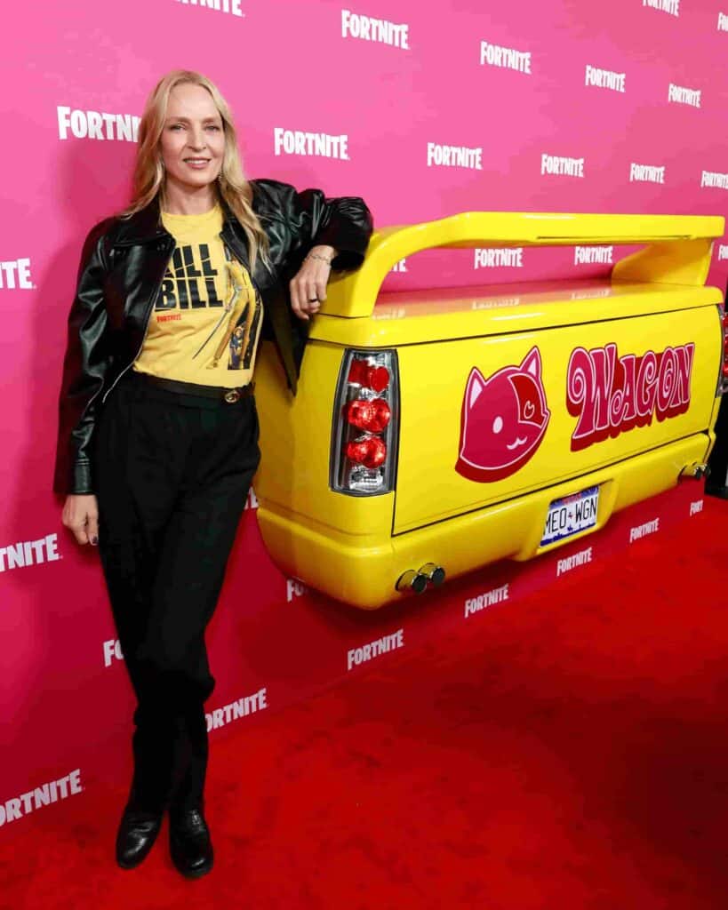 「すごく気に入ったわ。メイクもいらないし、セリフもすばらしい。古くからの友人であり偉大なアーティストと一緒に、こぢんまりした空間で演じる──まさに私が演技で愛していることが全部詰まっていたのよ」と、“ザ・ブライド”を再演した感想をユマ・サーマンは語った。写真：Frazer Harrison/Getty Images for Epic Games