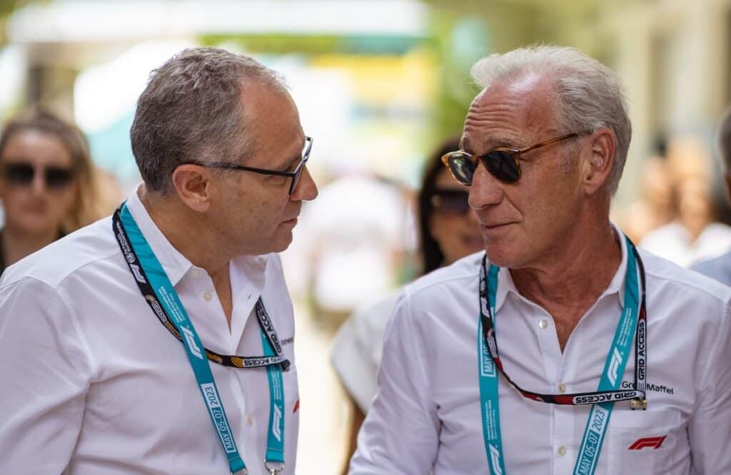 F1 CEO Stefano Domenicali and Greg Maffei