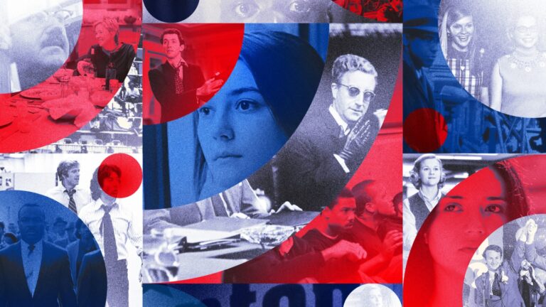 ハリウッドの政治映画20選　写真：THR Illustration; images: Warner Bros./Columbia Pictures/Cinecom International/Paramount/Weinstein Company/Universal/Focus Features/Courtesy of Everett Collection