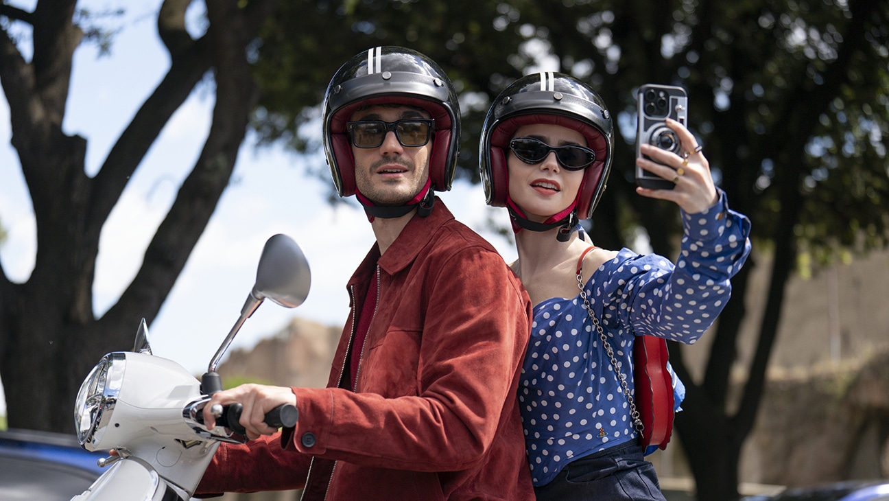 Eugenio Franceschini and Lily Collins in Netflix's 'Emily in Paris.'