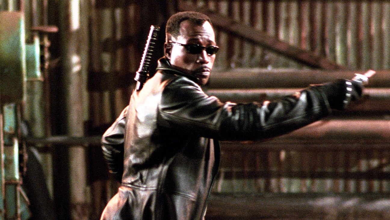 Wesley Snipes as Blade in 'Blade: Trinity,' which co-starred Ryan Reynolds and Jessica Biel.