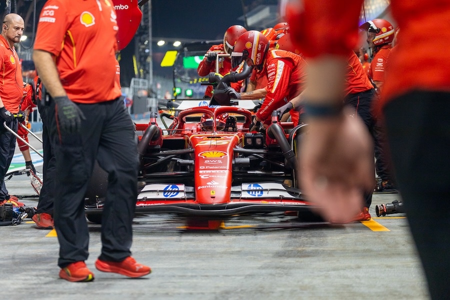 Charles Leclerc in his Ferrari #ルクレール  Nr 16 on Friday Singapore