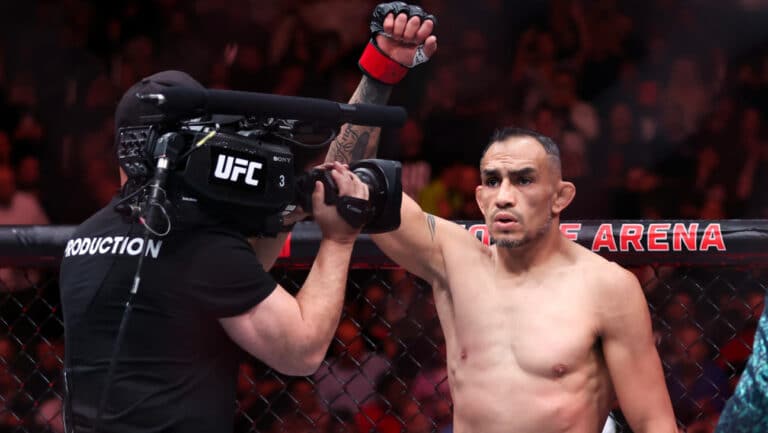 Tony Ferguson of the United States enters the octagon.