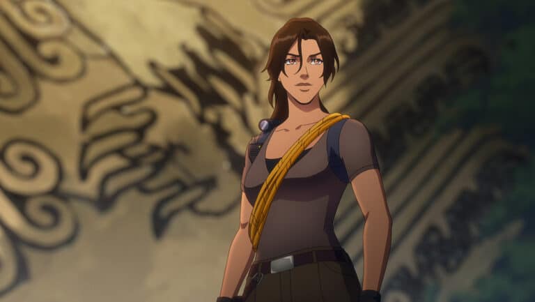Hayley Atwell as Lara Croft in Tomb Raider: The Legend of Lara Croft