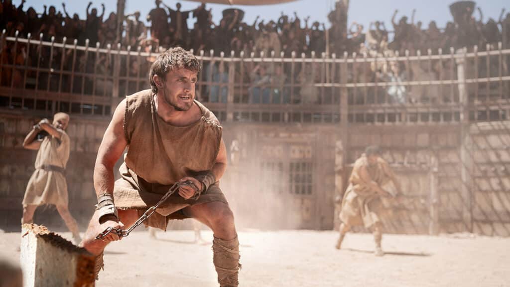 Paul Mescal plays Lucius in Gladiator II from Paramount Pictures.