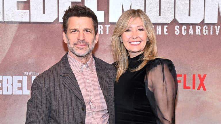 L-R) Zack Snyder and Deborah Snyder attend Netflix's Rebel Moon Part Two: The Scargiver New York Screening at AMC Lincoln Square Theater on April 05, 2024 in New York City.