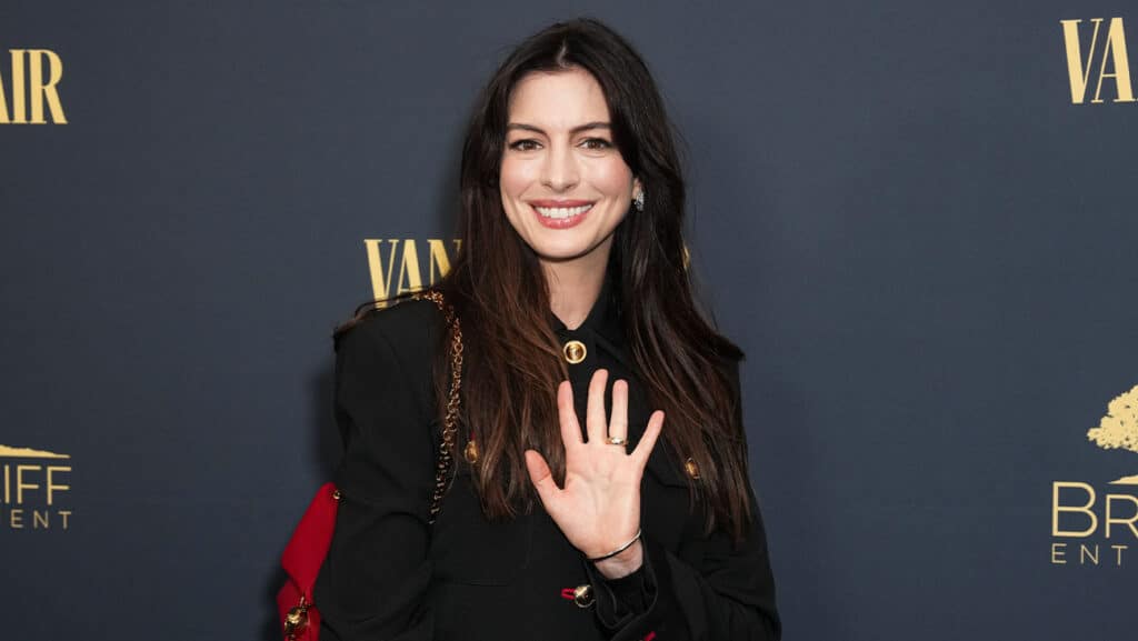 Anne Hathaway at 'The Apprentice' premiere in New York.