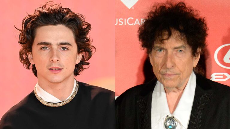 Timothee Chalamet and Bob Dylan