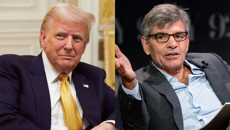 Donald Trump and George Stephanopoulos split