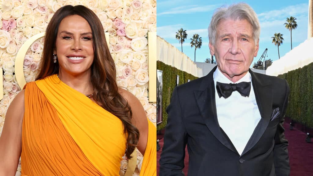 Karla Sofía Gascón and Harrison Ford