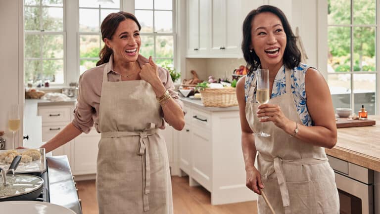 (L to R) Meghan, Duchess of Sussex, Vicky Tsai in episode 107 of With Love, Meghan.