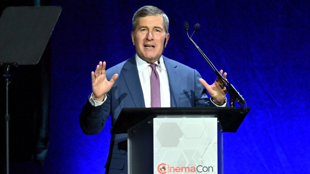 Charles Rivkin, chairman and CEO of the Motion Picture Association, speaks onstage during CinemaCon 2025.