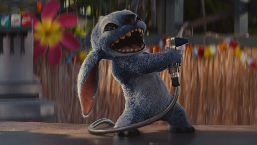 (L-R) Stitch in Disney’s live-action Lilo and Stitch