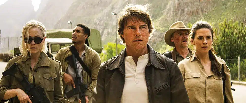 From left: Pom Klementieff, Greg Tarzan Davis, Tom Cruise, Simon Pegg and Hayley Atwell in 'Mission: Impossible — The Final Reckoning.' Courtesy of Paramount Pictures and Skydance