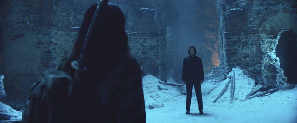 『バレリーナ：The World Of John Wick』より、イヴ（演：アナ・デ・アルマス）と、ジョン・ウィック（キアヌ・リーブス）　®, TM & © 2025 Lions Gate Entertainment Inc. All Rights Reserved.