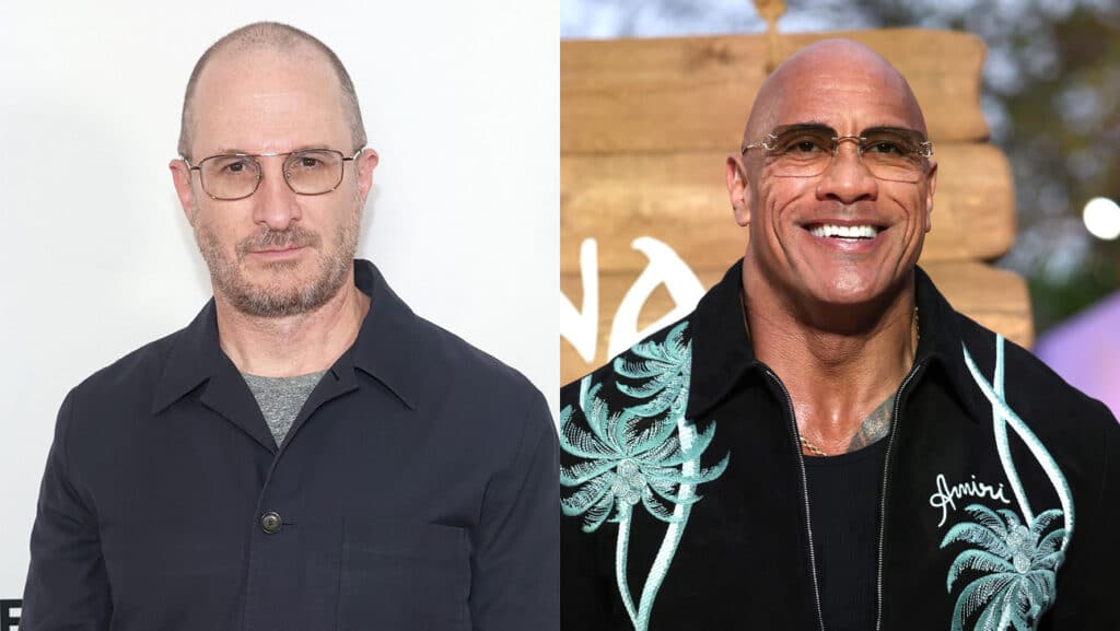 （左）映画監督ダーレン・アロノフスキー、（右）俳優ドウェイン・ジョンソン　写真：Dominik Bindl/Getty Images; Tim P. Whitby/Getty Images