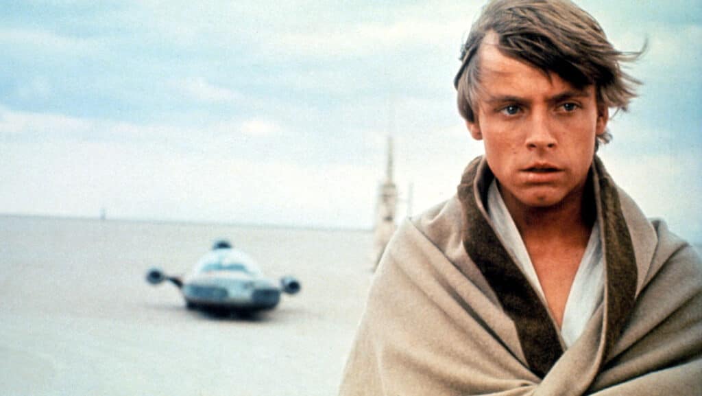 Mark Hamill in STAR WARS: EPISODE IV - A NEW HOPE), 1977.