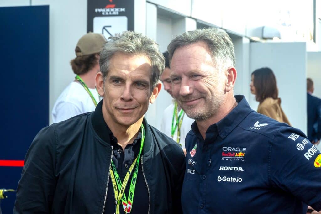 左）F1カナダGPを訪れた俳優のベン・スティラー　©︎Hersey Shiga Media/Shiga Sports Japan