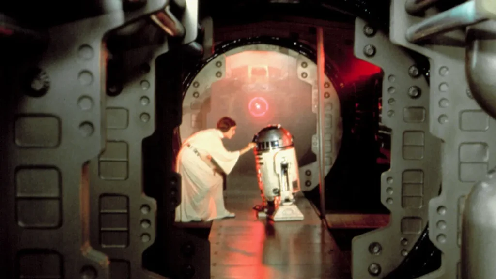 『スター・ウォーズ エピソード4／新たなる希望』（1977年）でレイア・オーガナを演じたキャリー・フィッシャー　A New Hope' Courtesy Everett Collection
