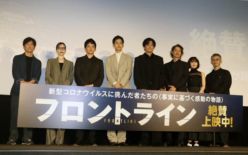 左から増本淳プロデューサー、桜井ユキ、池松壮亮、松坂桃李、小栗旬、窪塚洋介、森七菜、関根光才監督 ©︎The Hollywood Reporter Japan