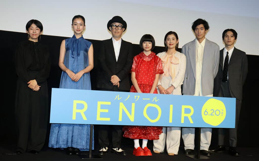 映画『ルノワール』ジャパンプレミアにて。左から早川千絵監督、河合優実、リリー・フランキー、鈴木唯、石田ひかり、中島歩、坂東龍汰 ©︎The Hollywood Reporter Japan