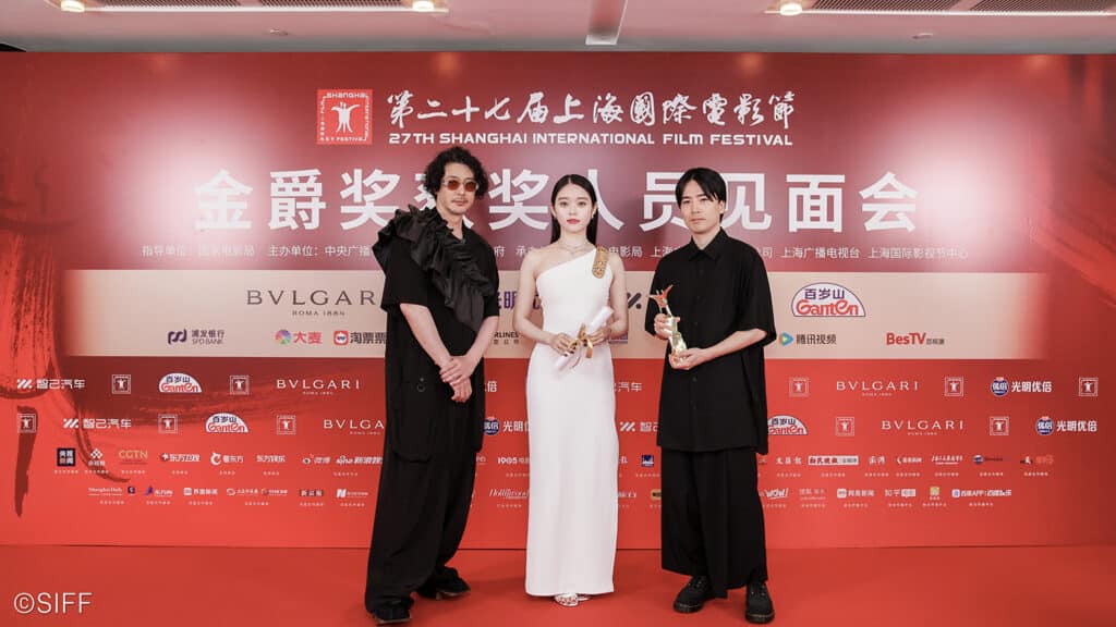 上海国際映画祭へ参加した玉田真也監督、主演で共同プロデューサーのオダギリジョー、髙石あかり