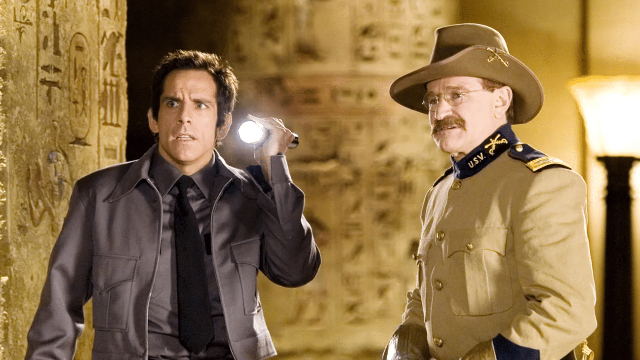 『ナイト ミュージアム』（2006年）ベン・スティラー、ロビン・ウィリアムズ（セオドア・ルーズベルト役）20TH CENTURY FOX FILM CORP./COURTESY