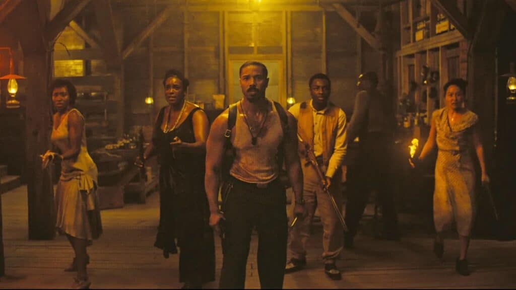 左からジェイミー・ローソン、ウンミ・ムサク、マイケル・B・ジョーダン、マイルズ・ケイトン、リー・ジュン・リー 『罪人たち』Courtesy of Warner Bros.