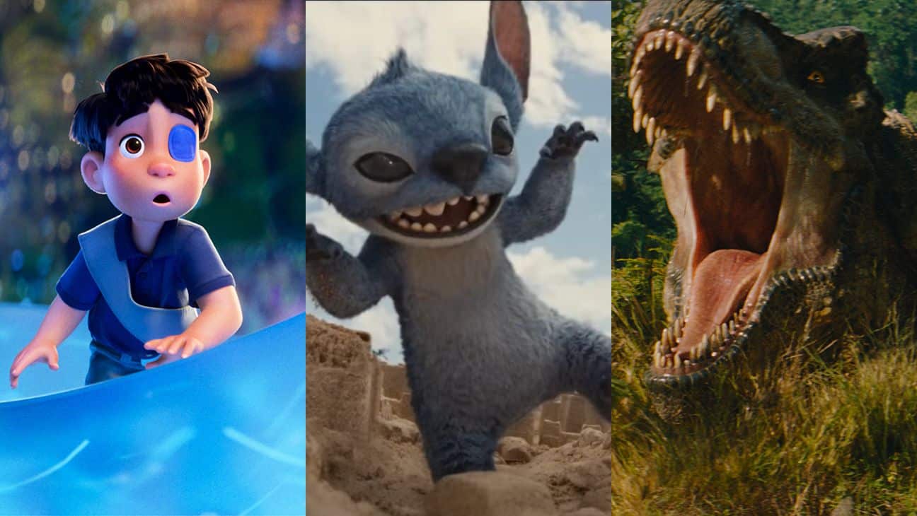 (左から)『星つなぎのエリオ』、『リロ&スティッチ』、『ジュラシック・ワールド/復活の大地』写真:Disney/Pixar; Courtesy of Disney; Jasin Boland/Universal Pictures and Amblin Entertainment