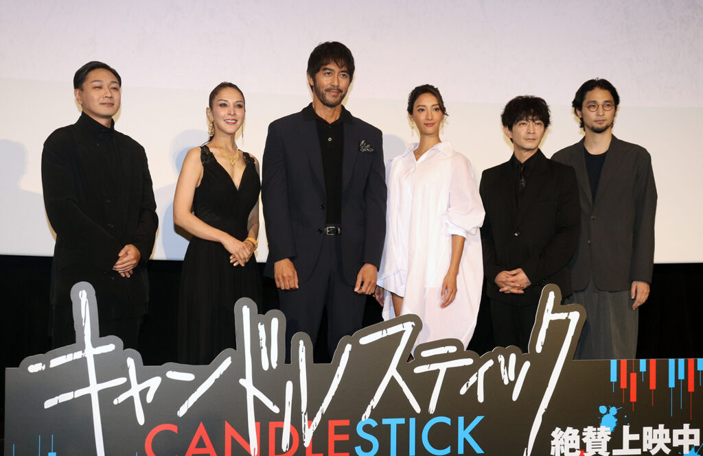 左からYOUNG DAIS、サヘル・ローズ、阿部寛、菜々緒、津田健次郎、米倉強太監督 ©︎The Hollywood Reporter Japan