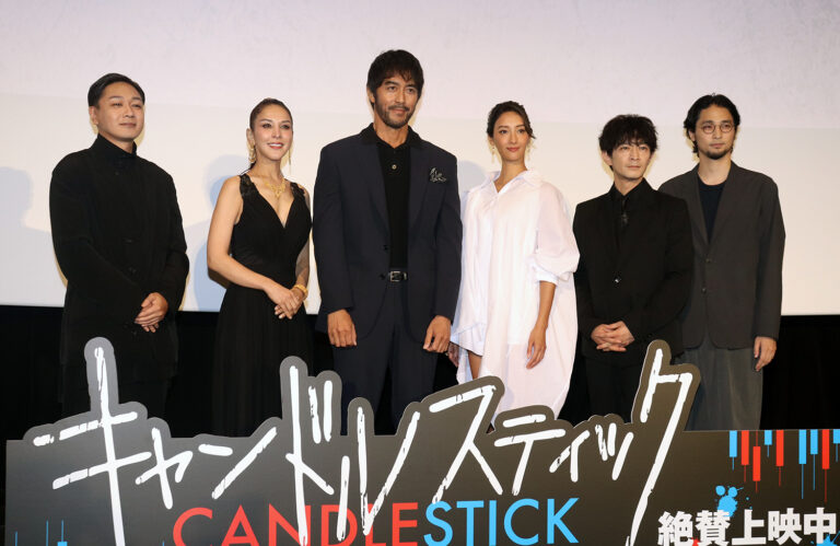 左からYOUNG DAIS、サヘル・ローズ、阿部寛、菜々緒、津田健次郎、米倉強太監督 ©︎The Hollywood Reporter Japan