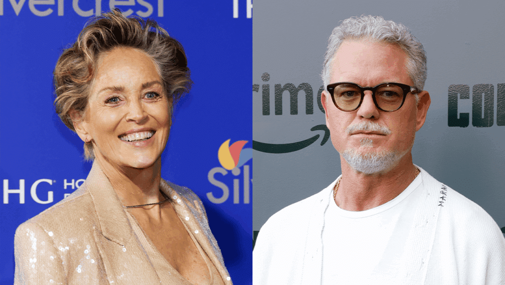 シャロン・ストーン、エリック・デイン　写真：Frazer Harrison/Getty Images for Palm Springs International Film Society; Frazer Harrison/Getty Images for Prime Video