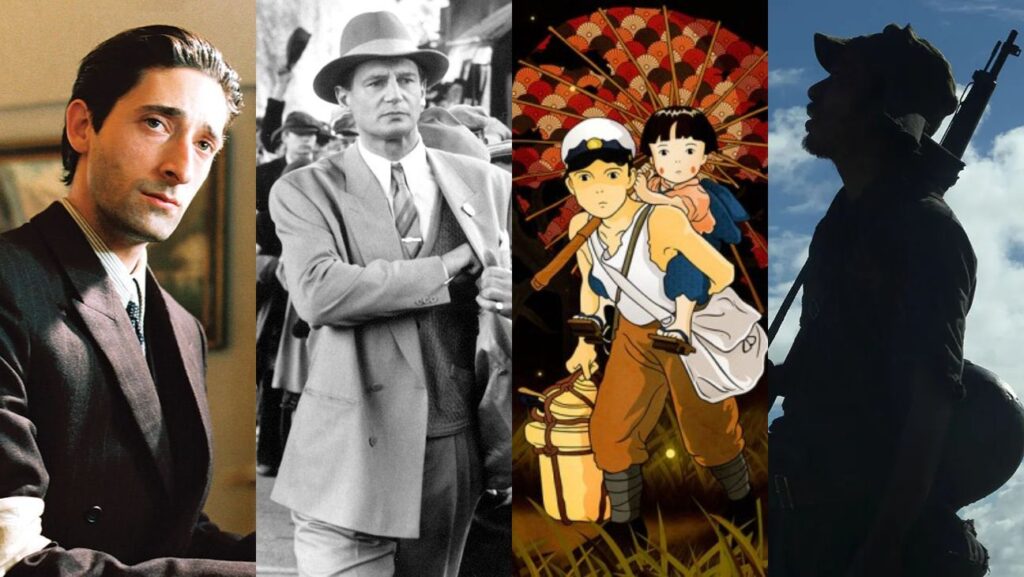 戦後80年に観たい戦争映画12選 写真：（左から）Focus Features/Courtesy Everett Collection; Universal/Photofest; ADV Films/Photofest; M-Temma