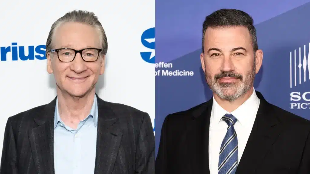 （左から）ビル・マー、ジミー・キンメル