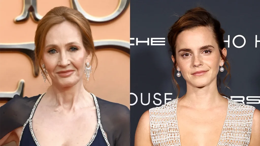 （左から）J.K.ローリング、エマ・ワトソン 写真：Stuart C. Wilson/Getty Images; Arturo Holmes/Getty Images