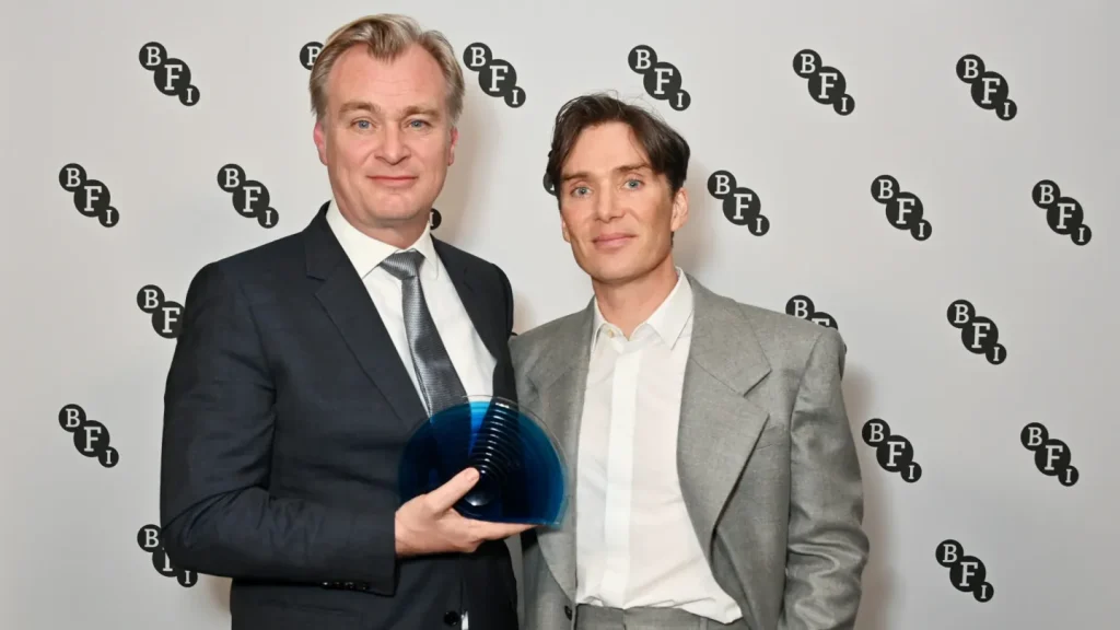 （左から）クリストファー・ノーラン監督、キリアン・マーフィー 写真：BFI/Dave Benett