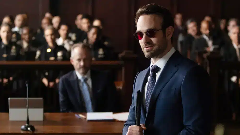 デアデビル／マット・マードック役のチャーリー・コックス、『デアデビル：ボーン・アゲイン』より 写真：Giovanni Rufino/MARVEL