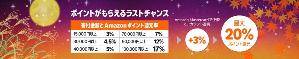 Amazonふるさと納税で最大20%ポイント還元！