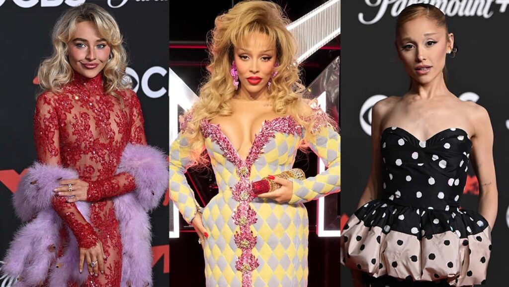 （左から）サブリナ・カーペンター、ドージャ・キャット、アリアナ・グランデ 写真：Getty Images