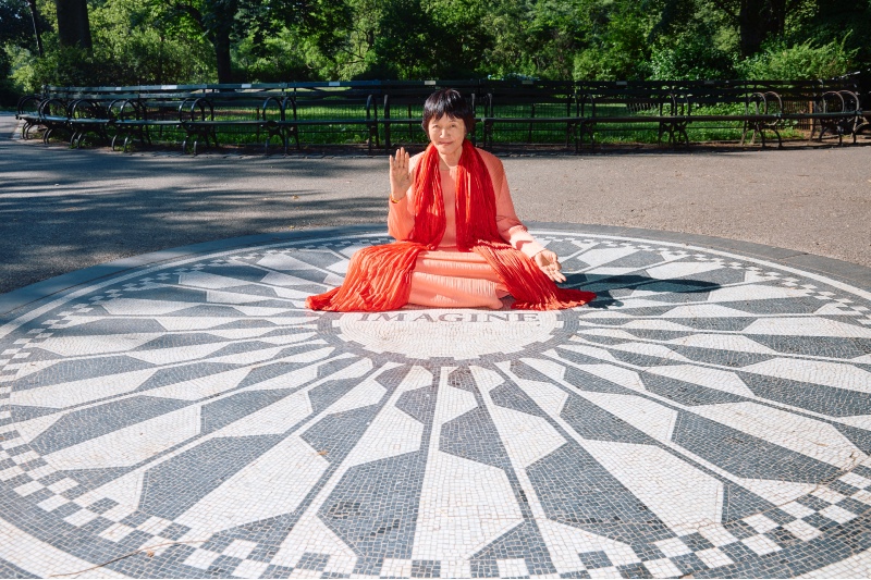 Yogmata Keiko Aikawa at Strawberry Fields New York City's Central Park