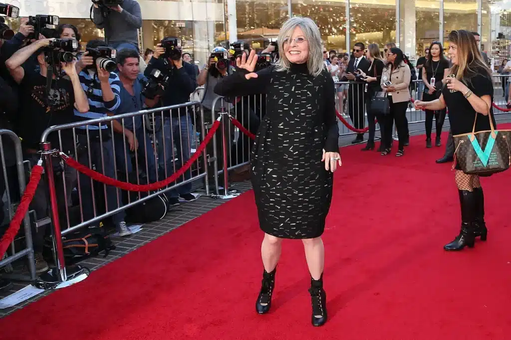 2015年11月、『クーパー家の晩餐会』のホリデーランチに出席したダイアン・キートン 写真：Joe Scarnici/Getty Images for CBS Films