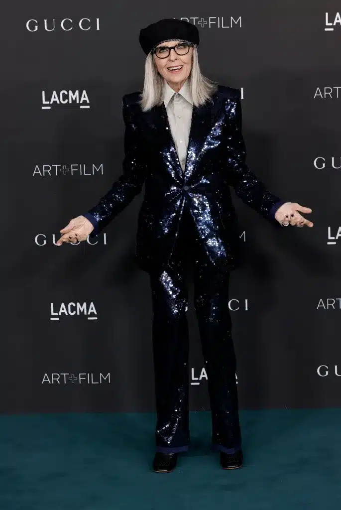2021年11月、LACMAのアート+フィルム・ガラに出席したダイアン・キートン 写真：Frazer Harrison/Getty Images