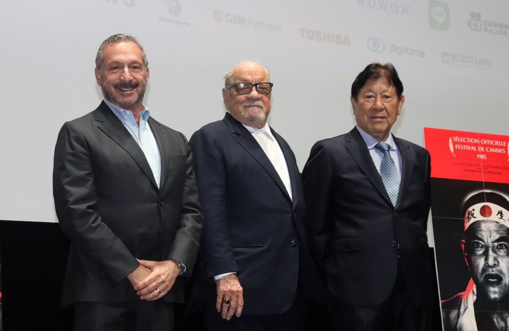 （左から）アラン・プール、ポール・シュレイダー監督、山本又一朗氏