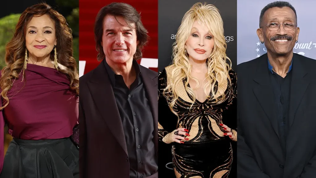 （左から）デビー・アレン、ドリー・パートン、トム・クルーズ、ウィン・トーマス 写真：Getty Images