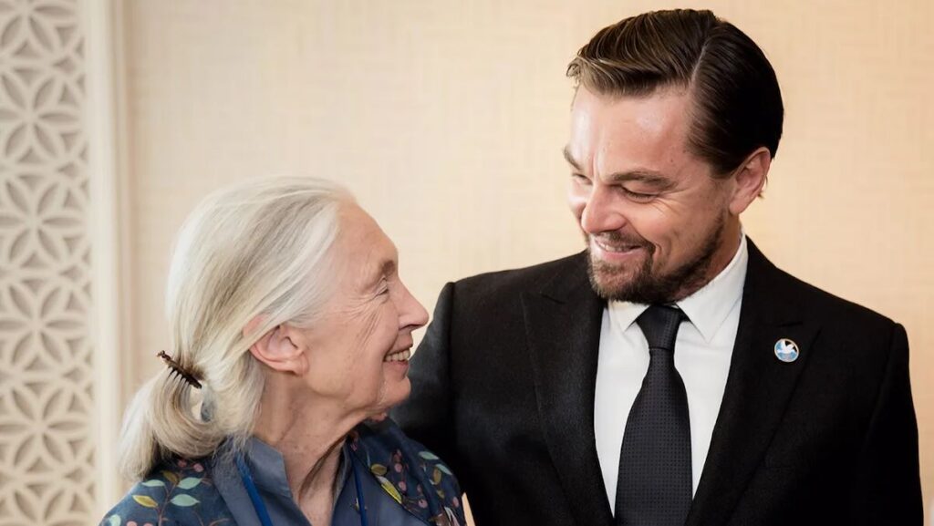 ジェーン・グドールとレオナルド・ディカプリオ