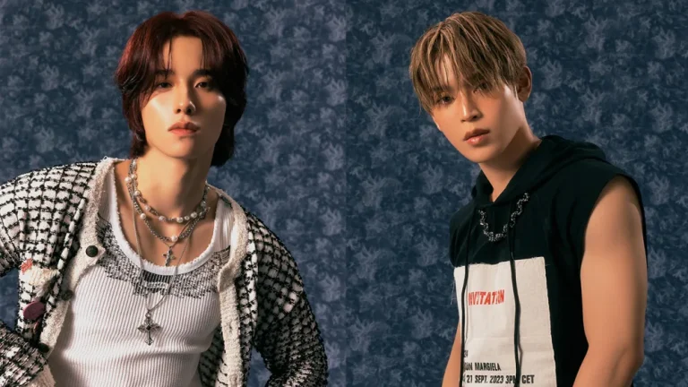 （左から）JO1の佐藤景瑚と與那城奨、新曲「Handz in My Pocket」のビジュアルより 写真：Lapone Entertainment