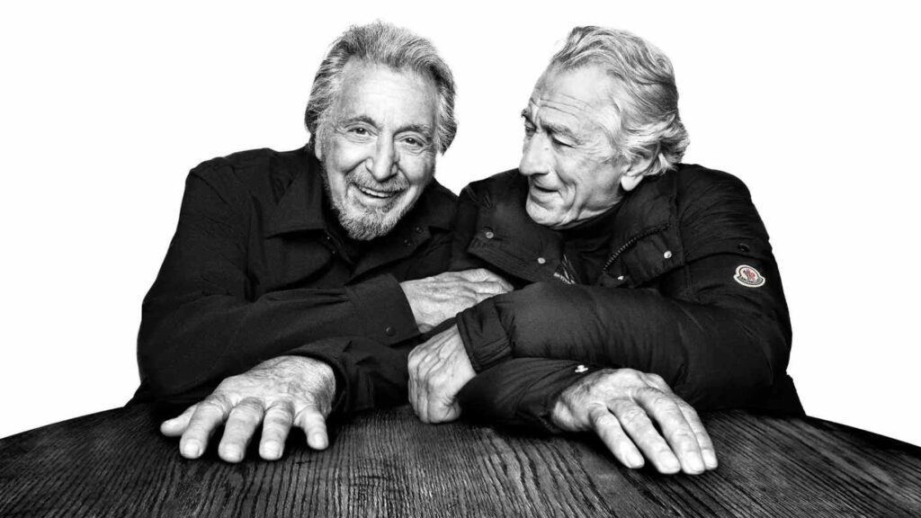 モンクレールの「Warmer Together」キャンペーンで共演したアル・パチーノとロバート・デ・ニーロ 写真：Courtesy of Moncler